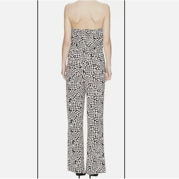 Diane Von Furstenberg DVF Ani Strapless Jumpsuit Romper Polka Star Stretch 6 - Picture 3 of 12